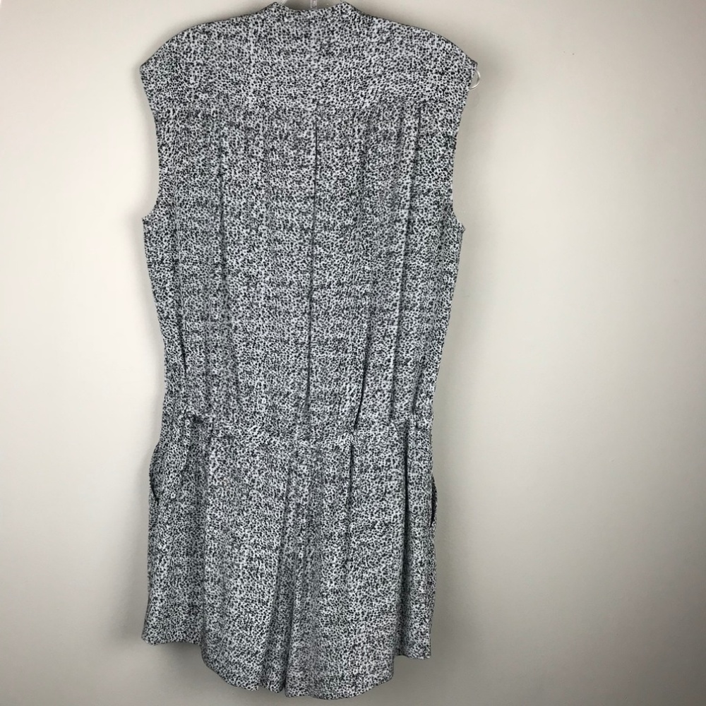Vince Static Print Shorts Romper Size 8 Gray Black - image 6